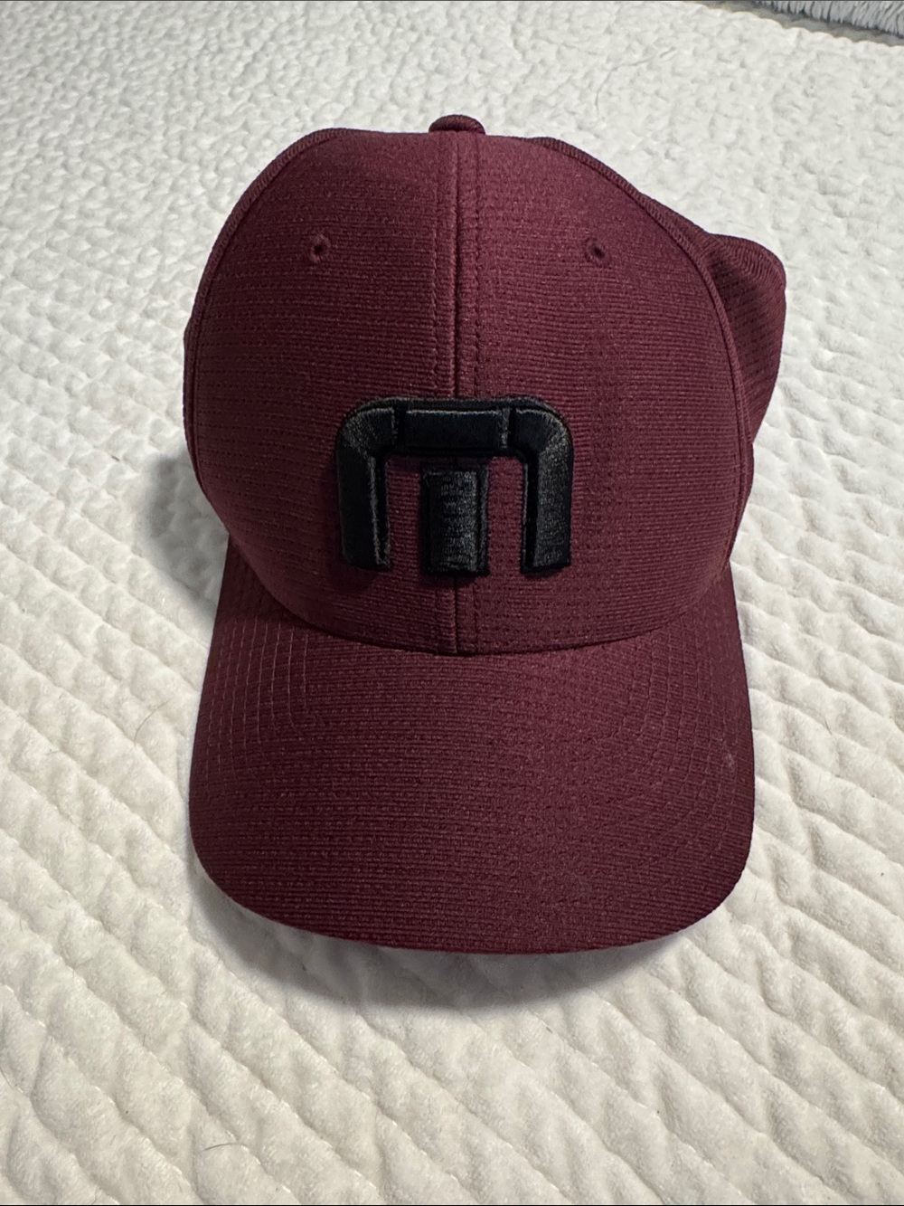 Flex Fit Men's Maroon Cap with Black Logo -